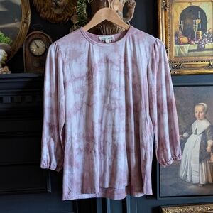 Johnny Was CALMÉ Tie Dye 3/4 Sleeve Top Size Medium